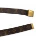 中古・古着 LOUIS VUITTON (ルイ ヴィトン) サンチュール キャレ モノグラム ベルト ブラウン：14000円