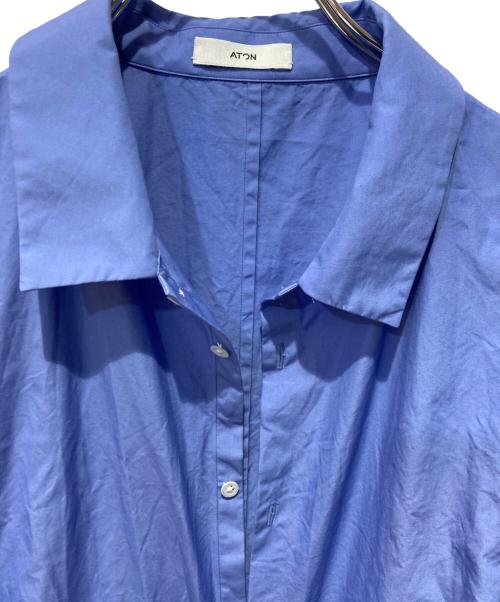 ATON（エイトン）ATON (エイトン) SUVIN BROAD OVERSIZED SHIRT ブルー サイズ:4の古着・服飾アイテム