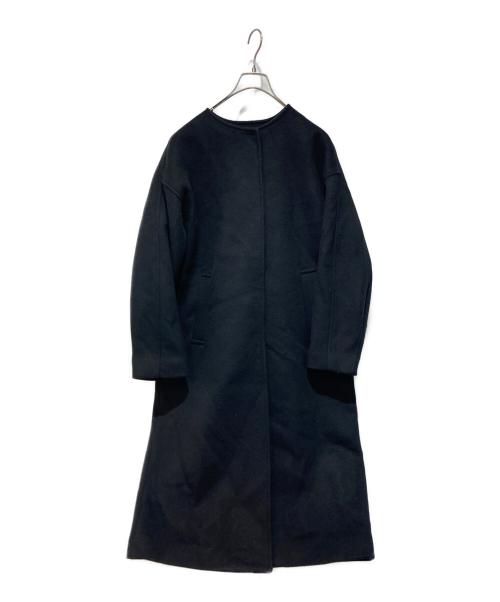 JOURNAL STANDARD（ジャーナルスタンダード）JOURNAL STANDARD (ジャーナルスタンダード) スーパー140ビーバーノーカラーコート ブラック サイズ:38の古着・服飾アイテム