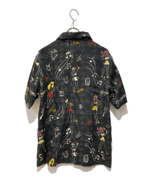 GANGSTERVILLE（ギャングスタービル）GANGSTERVILLE (ギャングスタービル) オープンカラーシャツ ブラック サイズ:Ｌの古着・服飾アイテム