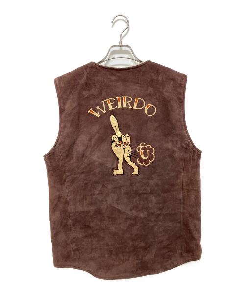WIRED（ワイアード）WIRED (ワイアード) FUCKUワッペンベスト ブラウン サイズ:Lの古着・服飾アイテム