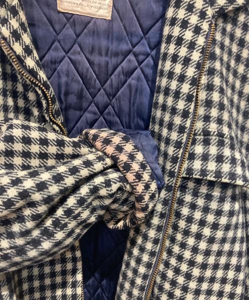 CHIPPEWA（チペワ）CHIPPEWA (チペワ) チェックジップジャケット ブラック×ベージュ サイズ:Mの古着・服飾アイテム