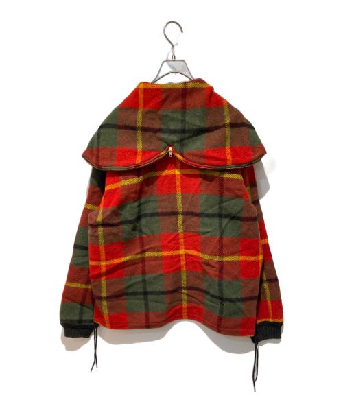 Buck Skein Brand（バックスキンブランド）Buck Skein Brand (バックスキンブランド) ウールチェックアノラックパーカー レッド×グリーン サイズ:Mの古着・服飾アイテム