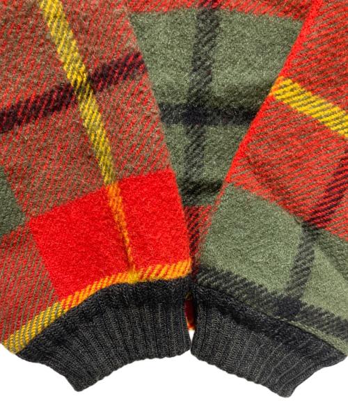 Buck Skein Brand（バックスキンブランド）Buck Skein Brand (バックスキンブランド) ウールチェックアノラックパーカー レッド×グリーン サイズ:Mの古着・服飾アイテム