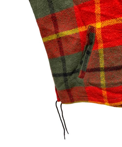 Buck Skein Brand（バックスキンブランド）Buck Skein Brand (バックスキンブランド) ウールチェックアノラックパーカー レッド×グリーン サイズ:Mの古着・服飾アイテム