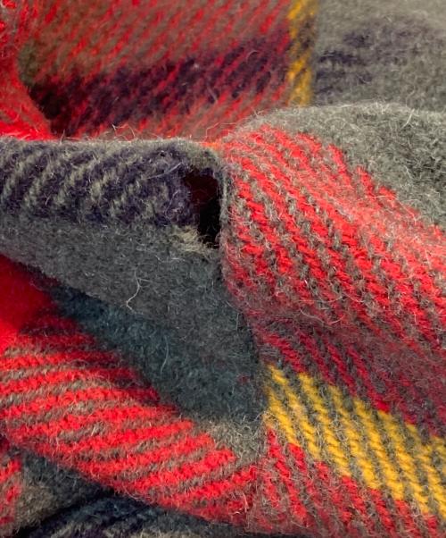Buck Skein Brand（バックスキンブランド）Buck Skein Brand (バックスキンブランド) ウールチェックアノラックパーカー レッド×グリーン サイズ:Mの古着・服飾アイテム