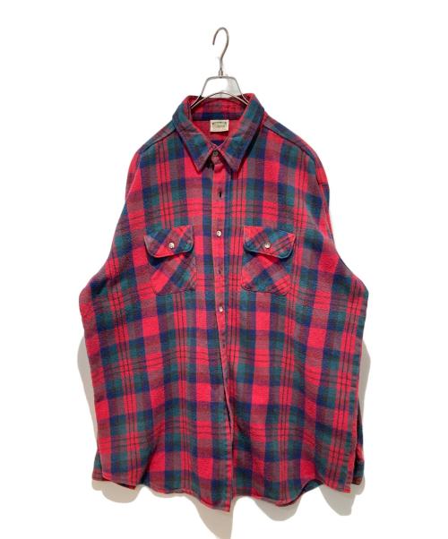 FIVE BROTHER（ファイブブラザー）FIVE BROTHER (ファイブブラザー) ヘビネルチェックシャツ レッド×グリーン サイズ:3XLの古着・服飾アイテム