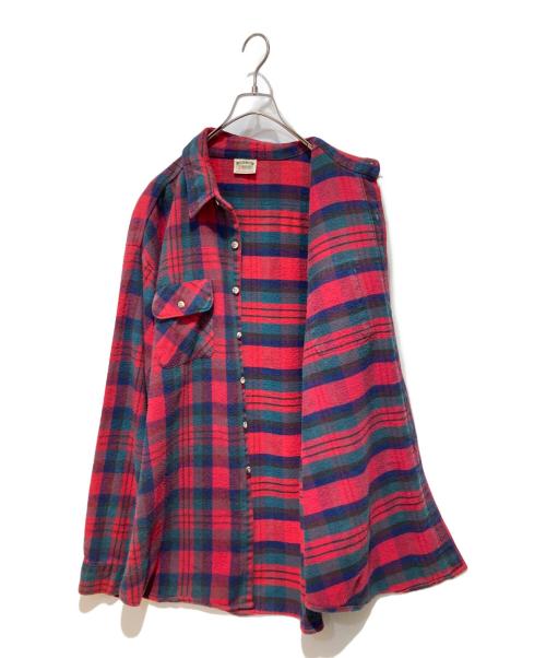 FIVE BROTHER（ファイブブラザー）FIVE BROTHER (ファイブブラザー) ヘビネルチェックシャツ レッド×グリーン サイズ:3XLの古着・服飾アイテム