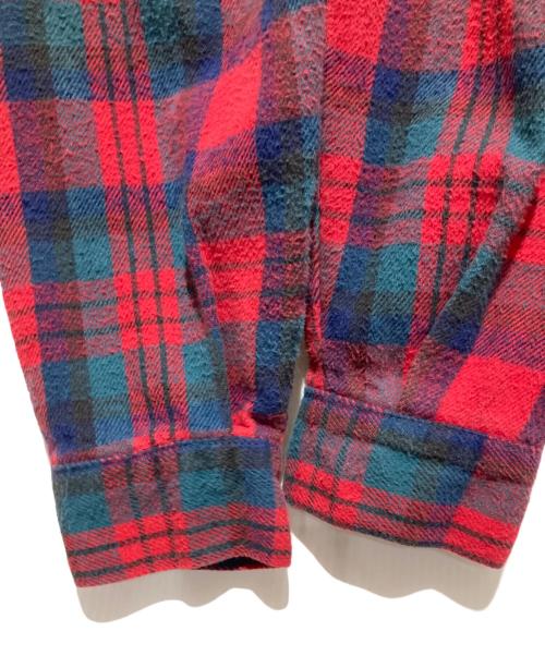 FIVE BROTHER（ファイブブラザー）FIVE BROTHER (ファイブブラザー) ヘビネルチェックシャツ レッド×グリーン サイズ:3XLの古着・服飾アイテム