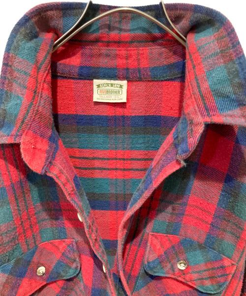 FIVE BROTHER（ファイブブラザー）FIVE BROTHER (ファイブブラザー) ヘビネルチェックシャツ レッド×グリーン サイズ:3XLの古着・服飾アイテム