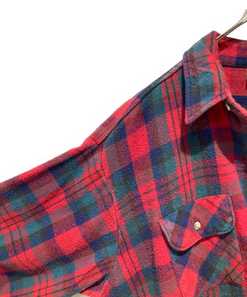 FIVE BROTHER（ファイブブラザー）FIVE BROTHER (ファイブブラザー) ヘビネルチェックシャツ レッド×グリーン サイズ:3XLの古着・服飾アイテム
