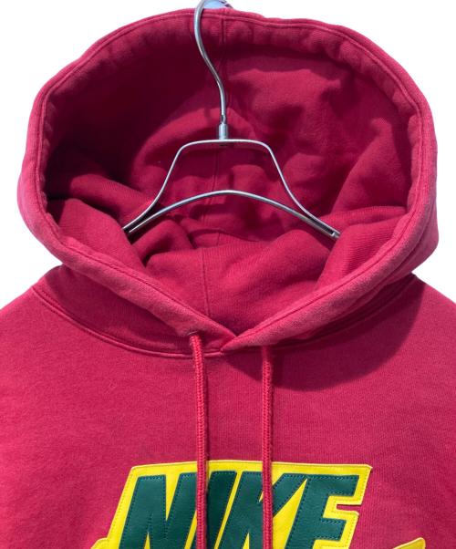 SUPREME（シュプリーム）SUPREME (シュプリーム) NIKE (ナイキ) LEATHER APPLIQUE HOODED SWEATSHIRT レッド サイズ:Sの古着・服飾アイテム