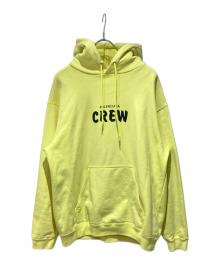 BALENCIAGA（バレンシアガ）の古着「CREWロゴプリント プルオーバーパーカー」｜イエロー