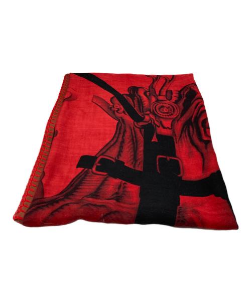 Vivienne Westwood（ヴィヴィアンウエストウッド）Vivienne Westwood (ヴィヴィアンウエストウッド) 大判プリントスカーフ レッドの古着・服飾アイテム