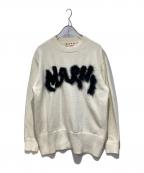 MARNIマルニ）の古着「ショットランドウールナイロンクルーネックニット」｜ホワイト