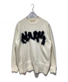 MARNI（マルニ）の古着「ショットランドウールナイロンクルーネックニット」｜ホワイト