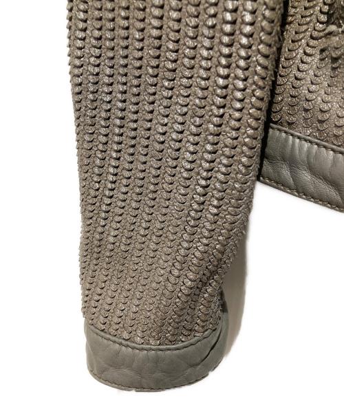 ETRO（エトロ）ETRO (エトロ) レザージャケット グレー サイズ:不明の古着・服飾アイテム