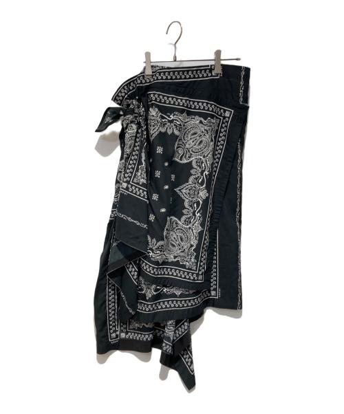 sacai（サカイ）sacai (サカイ) 19SS Bandana Skirt ブラック×ホワイト サイズ:1の古着・服飾アイテム