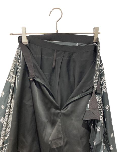 sacai（サカイ）sacai (サカイ) 19SS Bandana Skirt ブラック×ホワイト サイズ:1の古着・服飾アイテム