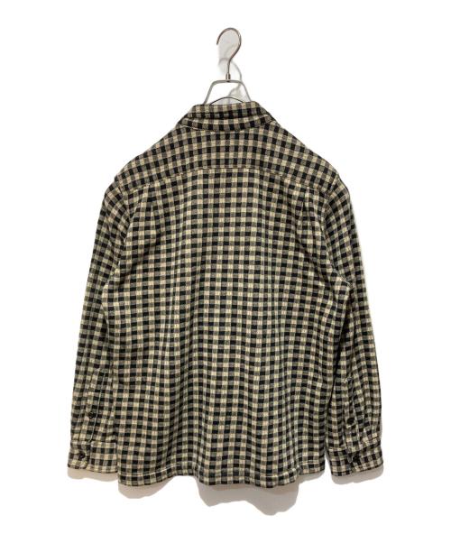 stussy（ステューシー）stussy (ステューシー) 90s チェックオープンカラーシャツ ベージュ×ブラック サイズ:Mの古着・服飾アイテム