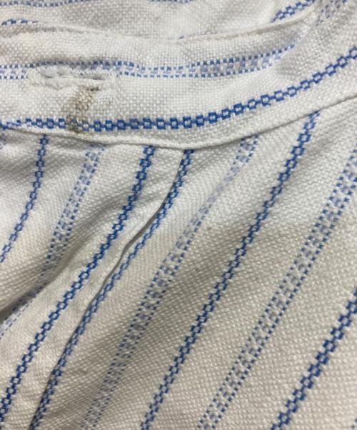 Relialle（ー）Relialle (ー) 40s ストライプバンドカラーロングシャツ ホワイト×ブルー サイズ:表記無しの古着・服飾アイテム