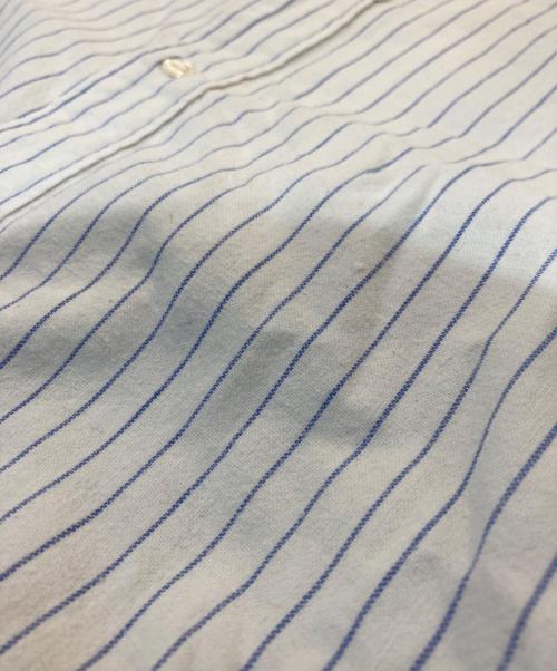 Wheatsheat（ウィートシーフ）Wheatsheat (ウィートシーフ) 40s ストライプバンドカラーロングシャツ ブルー×ホワイト サイズ:不明の古着・服飾アイテム