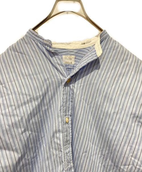 USED（ユーズド）USED (ユーズド) 40s ストライプバンドカラーロングシャツ ブルー サイズ:不明の古着・服飾アイテム