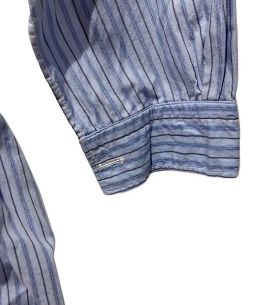 USED（ユーズド）USED (ユーズド) 40s ストライプバンドカラーロングシャツ ブルー サイズ:不明の古着・服飾アイテム