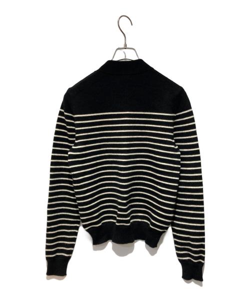 CELINE（セリーヌ）CELINE (セリーヌ) ショルダーボタンボーダーニット ブラック サイズ:Sの古着・服飾アイテム