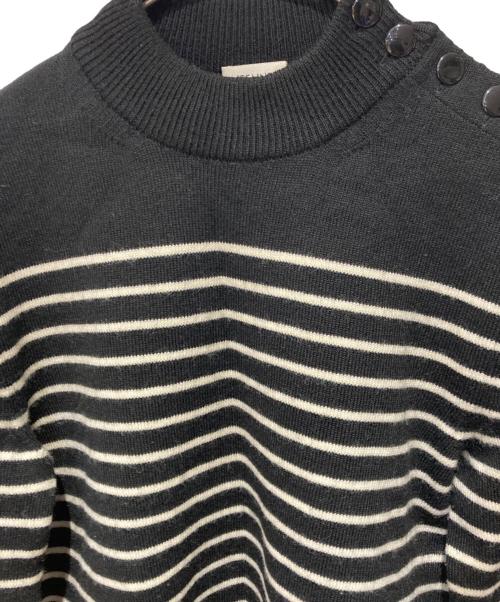 CELINE（セリーヌ）CELINE (セリーヌ) ショルダーボタンボーダーニット ブラック サイズ:Sの古着・服飾アイテム