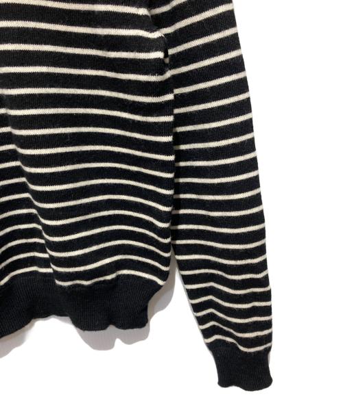 CELINE（セリーヌ）CELINE (セリーヌ) ショルダーボタンボーダーニット ブラック サイズ:Sの古着・服飾アイテム