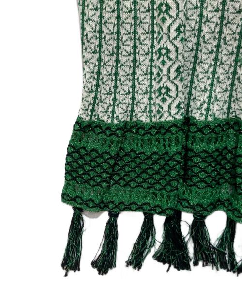 Mame Kurogouchi（マメクロゴウチ）mame kurogouchi (マメクロゴウチ) Rib Jacquard Pedicel Knit Skirt グリーン サイズ:2の古着・服飾アイテム
