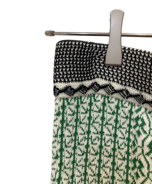 Mame Kurogouchi（マメクロゴウチ）mame kurogouchi (マメクロゴウチ) Rib Jacquard Pedicel Knit Skirt グリーン サイズ:2の古着・服飾アイテム