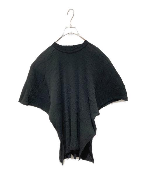 HaaT（ハート）Haat (ハート) KYO CHIJIMI BASIC ブラウス ブラック サイズ:Ｆの古着・服飾アイテム