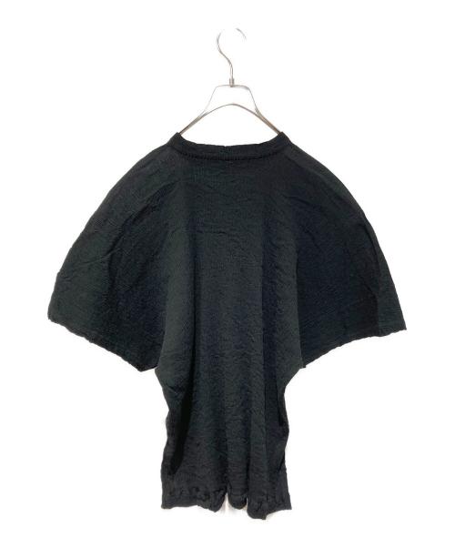 HaaT（ハート）Haat (ハート) KYO CHIJIMI BASIC ブラウス ブラック サイズ:Ｆの古着・服飾アイテム