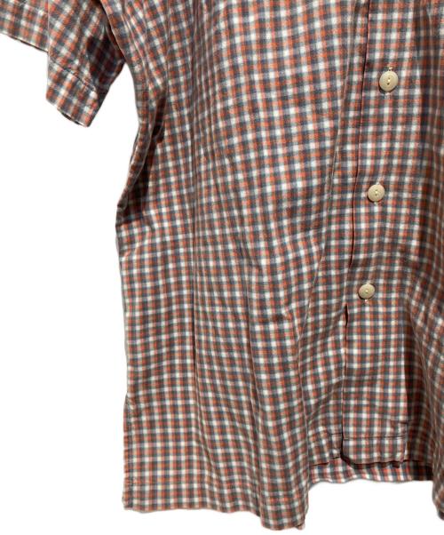 POLO RALPH LAUREN（ポロ・ラルフローレン）POLO RALPH LAUREN (ポロ・ラルフローレン) 90s CALDWELL オープンカラーチェックシャツ オレンジ×グレー サイズ:XLの古着・服飾アイテム