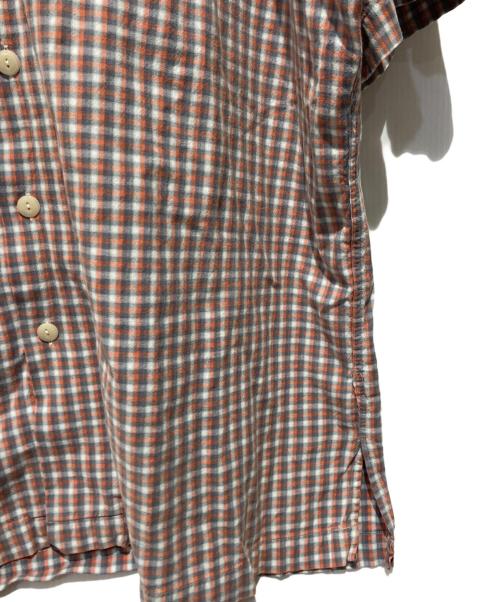 POLO RALPH LAUREN（ポロ・ラルフローレン）POLO RALPH LAUREN (ポロ・ラルフローレン) 90s CALDWELL オープンカラーチェックシャツ オレンジ×グレー サイズ:XLの古着・服飾アイテム