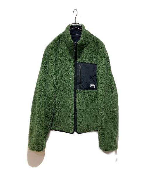 stussy（ステューシー）stussy (ステューシー) フリースジャケット グリーン サイズ:Ｌの古着・服飾アイテム