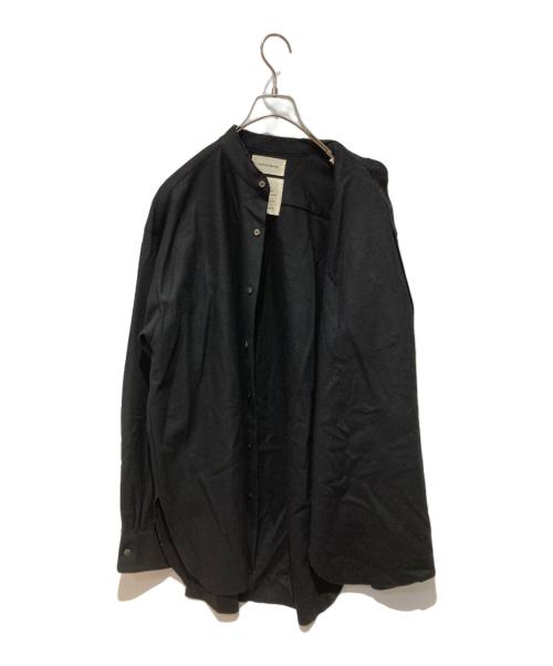 MARKAWARE（マーカウェア）MARKAWARE (マーカウェア) COMFORT FIT BANDCOLLAR SHIRT ORGANIC WOOL CIRCULAR ブラック サイズ:不明の古着・服飾アイテム