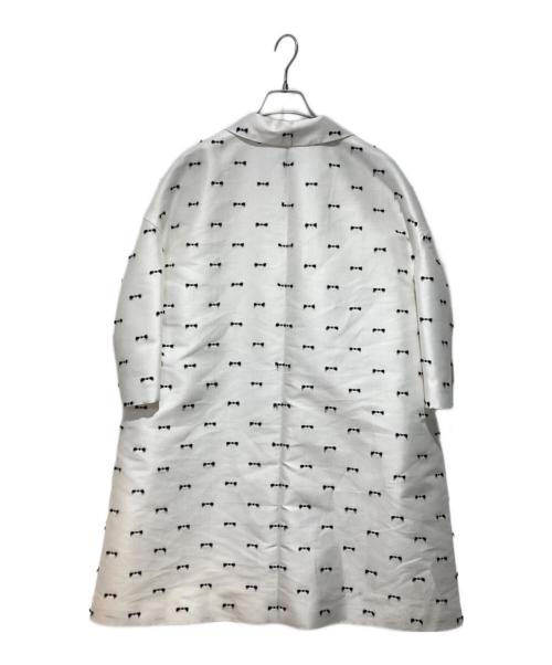 UNITED ARROWS（ユナイテッドアローズ）UNITED ARROWS (ユナイテッドアローズ) リボンカットジャガードコートハーフコート ホワイト サイズ:36の古着・服飾アイテム