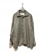 nonnotteノノット）の古着「Wool/Silk Ghost Plaid Draping Open Collar Shirt Type A」｜グレー