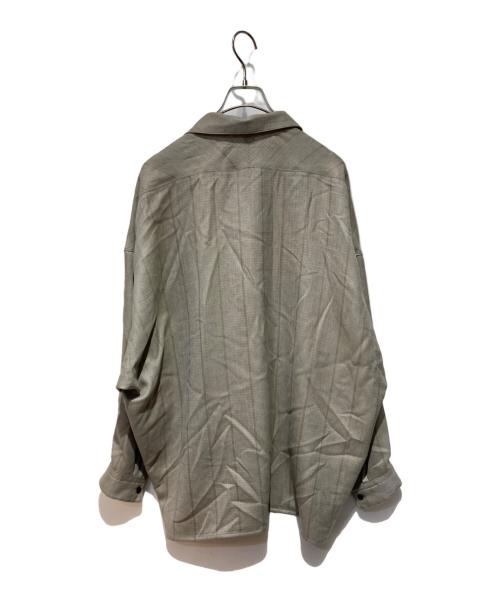 nonnotte（ノノット）nonnotte (ノノット) Wool/Silk Ghost Plaid Draping Open Collar Shirt Type A グレー サイズ:４の古着・服飾アイテム