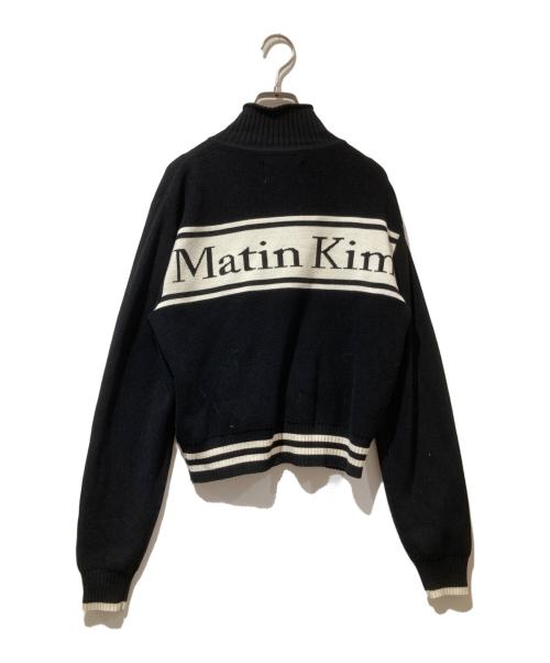 Matin Kim（マーティン・キム）Matin Kim (マーティン・キム) Spell Point Stripe Knit Cardigan ブラック サイズ:Mの古着・服飾アイテム
