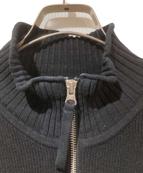 Matin Kim（マーティン・キム）Matin Kim (マーティン・キム) Spell Point Stripe Knit Cardigan ブラック サイズ:Mの古着・服飾アイテム