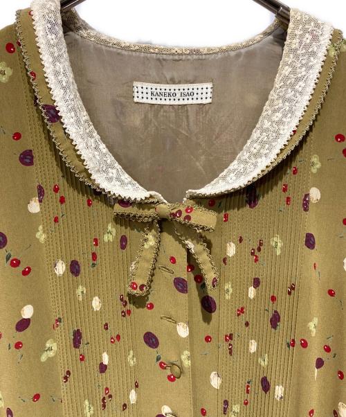 KANEKO ISAO（カネコ イサオ）KANEKO ISAO (カネコ イサオ) 総柄ワンピース グリーン×パープル サイズ: Freeの古着・服飾アイテム