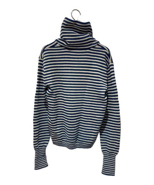 RRL（ダブルアールエル）RRL (ダブルアールエル) ショールカラーニット ブルー×ベージュ サイズ:ＸＳの古着・服飾アイテム