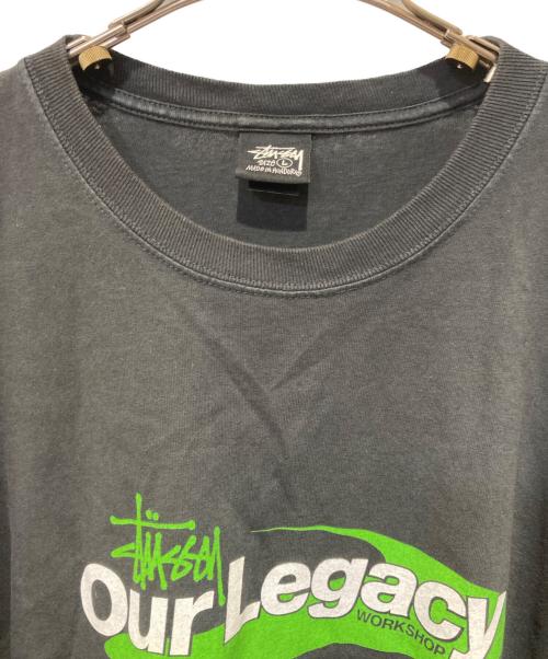 stussy（ステューシー）stussy (ステューシー) OUR LEGACY (アワーレガシー) Work Shop Swirl Tee ブラック×グリーン サイズ:Ｌの古着・服飾アイテム