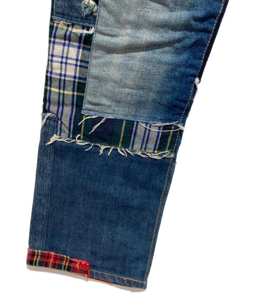 COMME des GARCONS JUNYA WATANABE MAN（コム デ ギャルソン ジュンヤ ワタナベ マン）COMME des GARCONS JUNYA WATANABE MAN (コム デ ギャルソン ジュンヤ ワタナベ マン) 製品加工×他素材ミックスデニムパンツ インディゴ サイズ:Mの古着・服飾アイテム