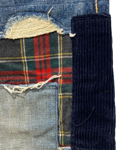 COMME des GARCONS JUNYA WATANABE MAN（コム デ ギャルソン ジュンヤ ワタナベ マン）COMME des GARCONS JUNYA WATANABE MAN (コム デ ギャルソン ジュンヤ ワタナベ マン) 製品加工×他素材ミックスデニムパンツ インディゴ サイズ:Mの古着・服飾アイテム