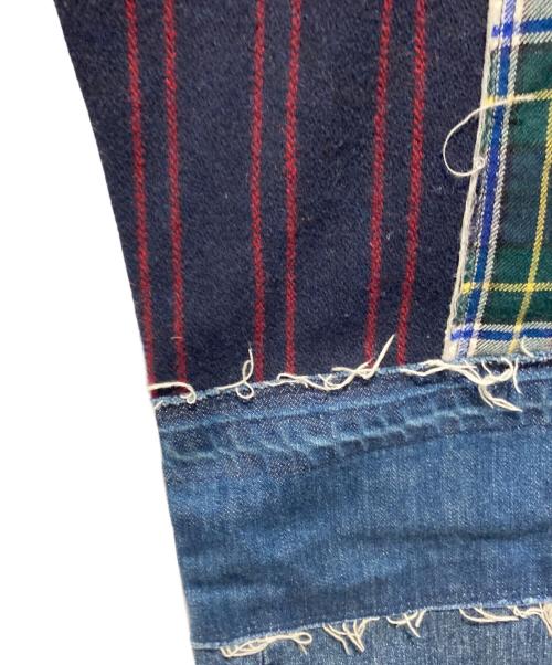COMME des GARCONS JUNYA WATANABE MAN（コム デ ギャルソン ジュンヤ ワタナベ マン）COMME des GARCONS JUNYA WATANABE MAN (コム デ ギャルソン ジュンヤ ワタナベ マン) 製品加工×他素材ミックスデニムパンツ インディゴ サイズ:Mの古着・服飾アイテム